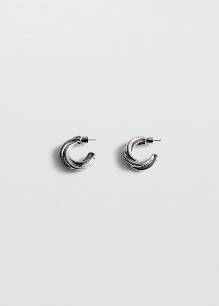 Mango Pendientes aros entrelazados - Plata