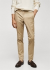 Mango Pantalón chino slim fit sarga - Beige