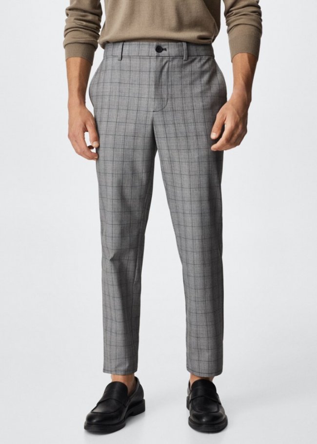Mango Pantalón tapered fit stretch - Gris oscuro vigoré