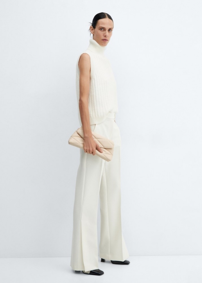 Mango Bolso acolchado asa cadena - Blanco roto