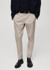 Mango Pantalón algodón tapered crop - Gris