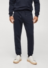 Mango Pantalón jogger algodón - Azul marino
