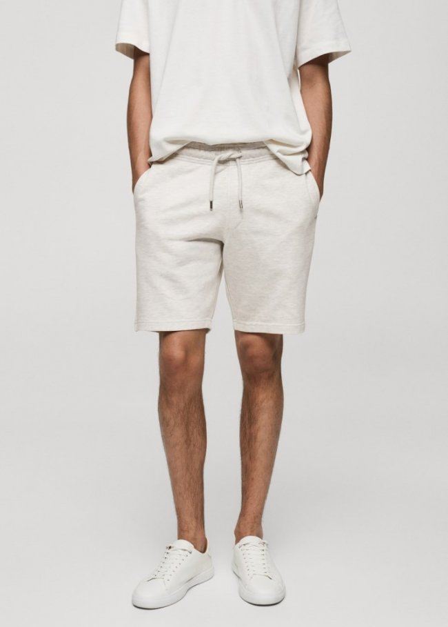 Mango Bermudas jogger algodón - Gris claro vigoré