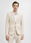Mango Americana traje París super slim fit - Crudo