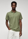Mango Polo algodón piqué - Khaki