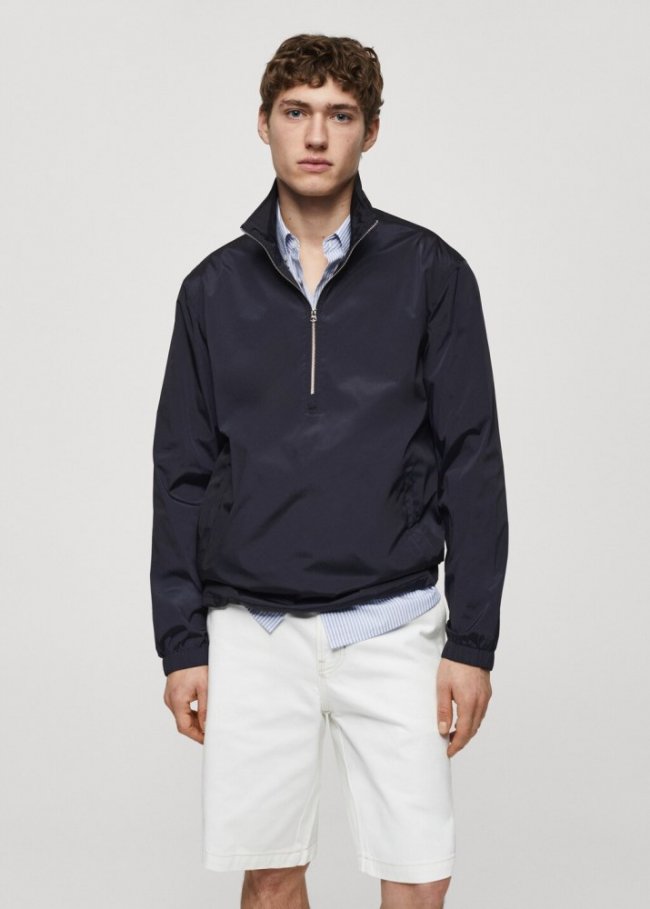 Mango Chaqueta cremallera water repellent - Azul marino oscuro