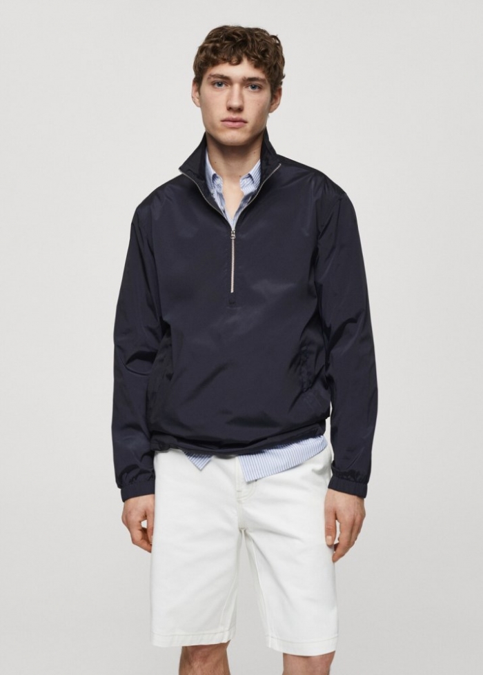 Mango Chaqueta cremallera water repellent - Azul marino oscuro