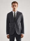 Mango Americana traje cuadro super slim fit - Gris medio