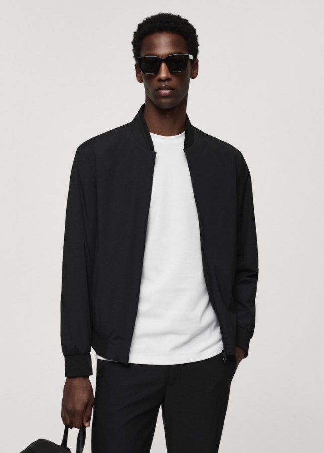 Mango Bomber stretch water repellent - Negro
