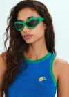 Mango Gafas de sol cristales irregulares - Verde pastel