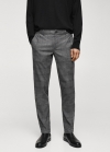 Mango Pantalón slim fit algodón cuadro - Gris