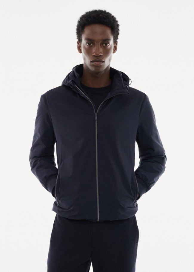 Mango Chaqueta acolchada capucha water-repellent - Azul marino