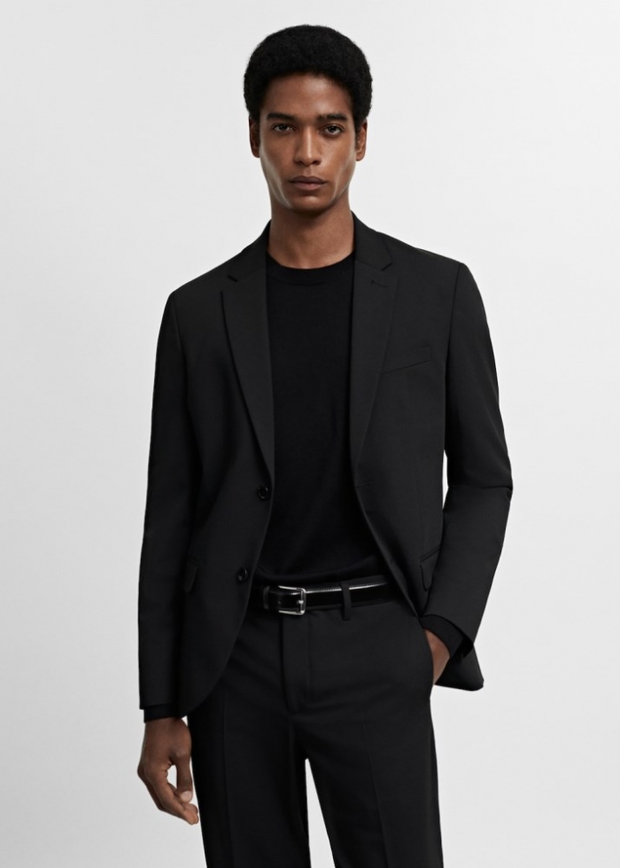 Mango Americana traje París super slim fit - Negro