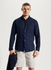 Mango Camisa slim fit 100% lino - Azul marino