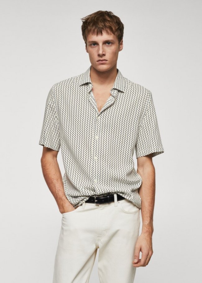 Mango Camisa lunares manga corta - Rojo