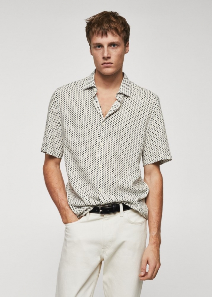 Mango Camisa lunares manga corta - Rojo