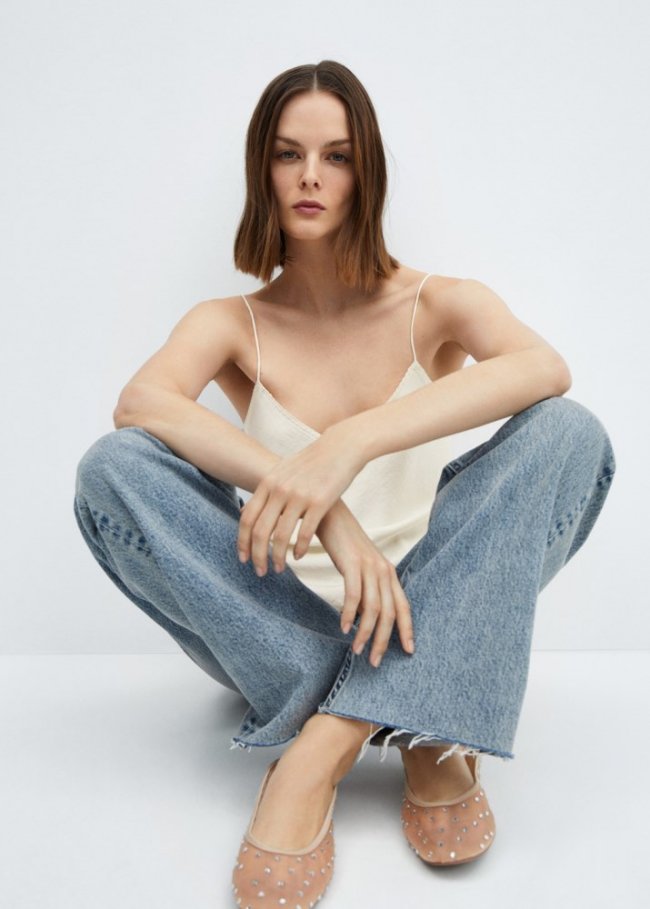 Mango Bailarina strass - Nude