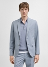 Mango Americana traje París super slim fit - Azul celeste