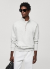 Mango Sudadera algodón cremallera - Gris claro vigoré