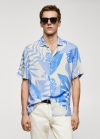 Mango Camisa regular fit fluída estampada - Azul celeste