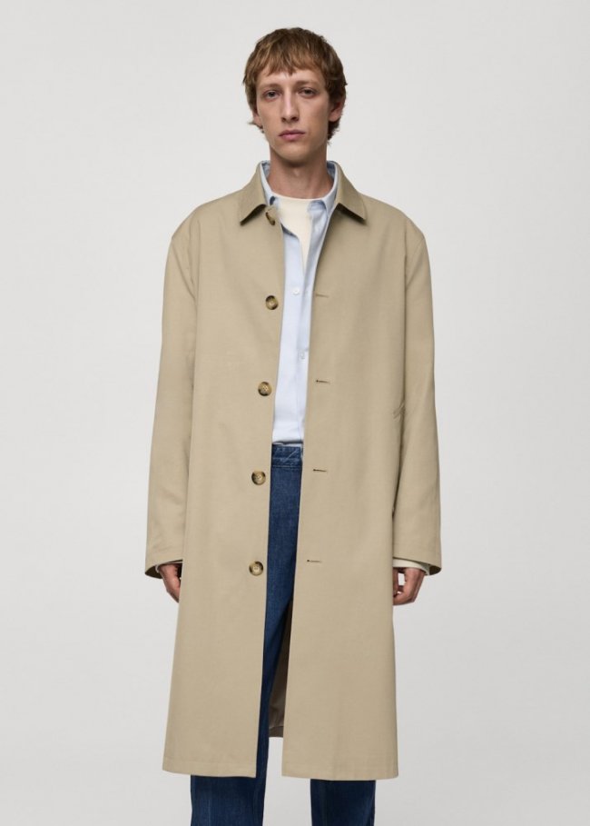 Mango Gabardina relaxed fit water repellent - Beige