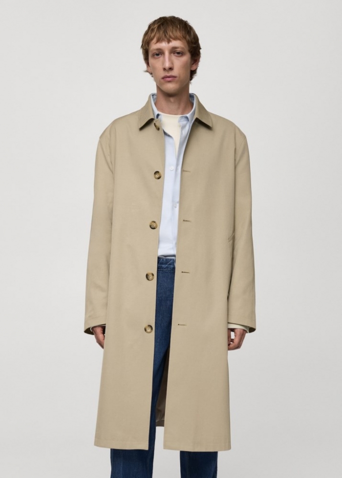 Mango Gabardina relaxed fit water repellent - Beige