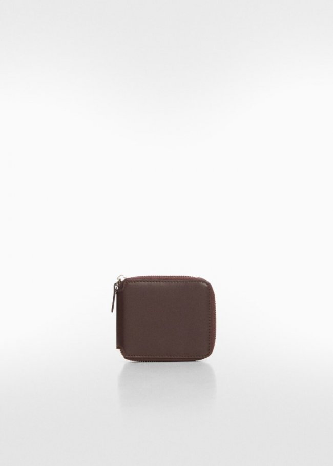Mango Billetero tarjetero anti contacless - Chocolate