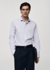 Mango Camisa slim fit algodón mil rayas - Blanco