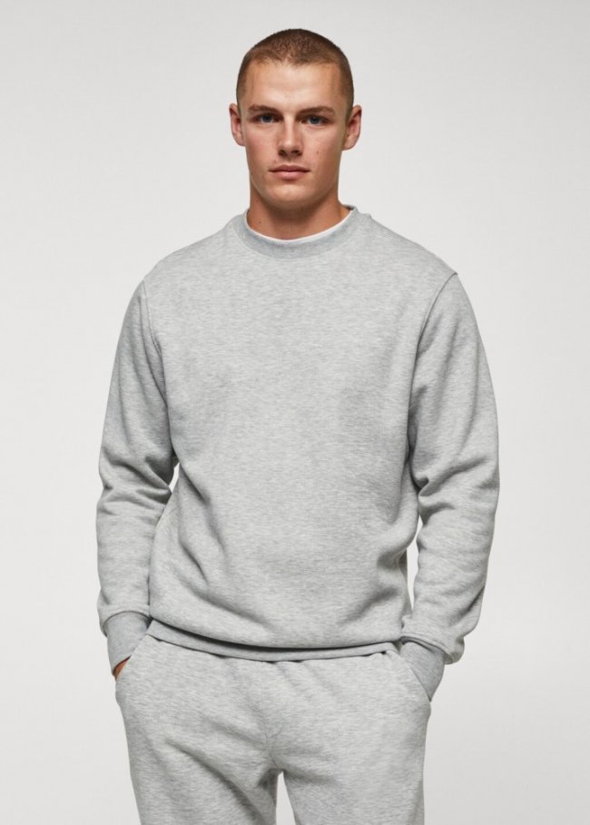 Mango Sudadera ligera algodón - Gris medio vigoré