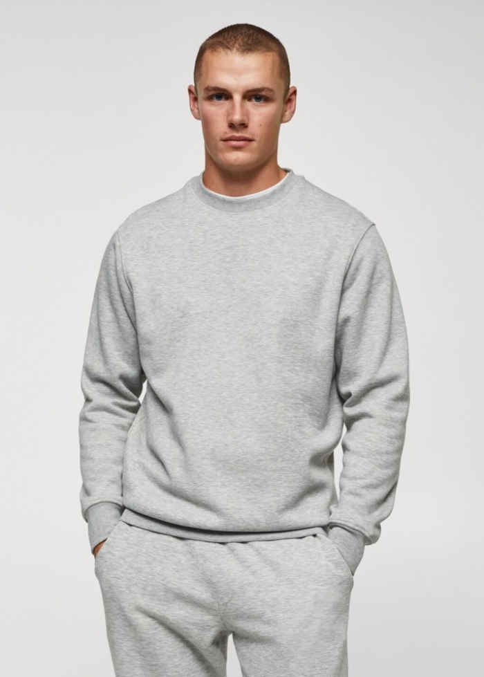 Mango Sudadera ligera algodón - Gris medio vigoré