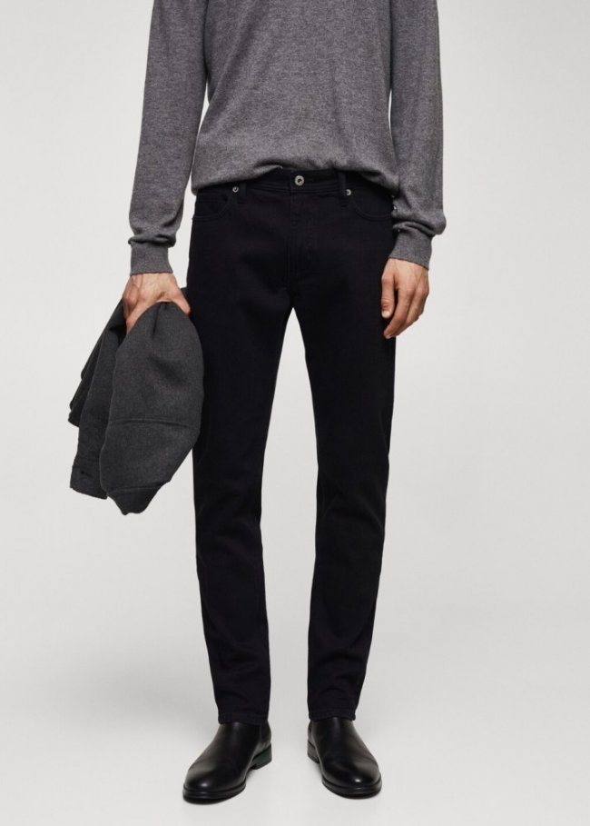 Mango Jeans Jan slim fit - Denim negro