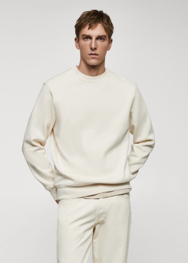 Mango Sudadera ligera algodón - Crudo
