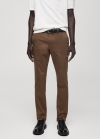 Mango Pantalón chino slim fit sarga - Marrón