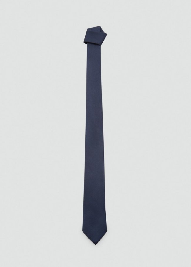 Mango Corbata estructura anti-arrugas - Azul marino oscuro