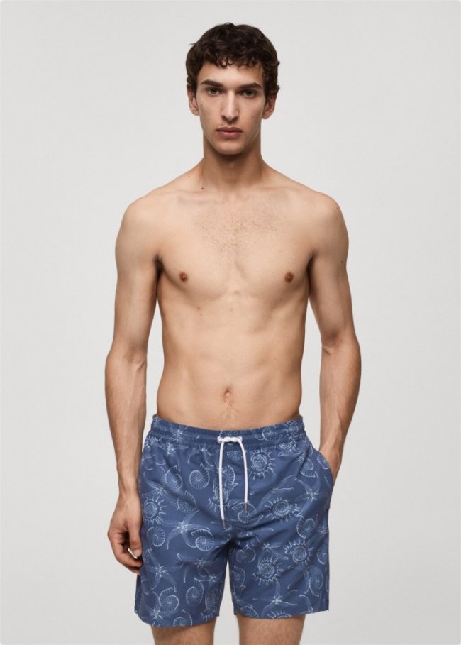 Mango Bañador estampado marino - Azul marino oscuro