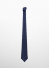 Mango Corbata diseño lunares - Azul marino