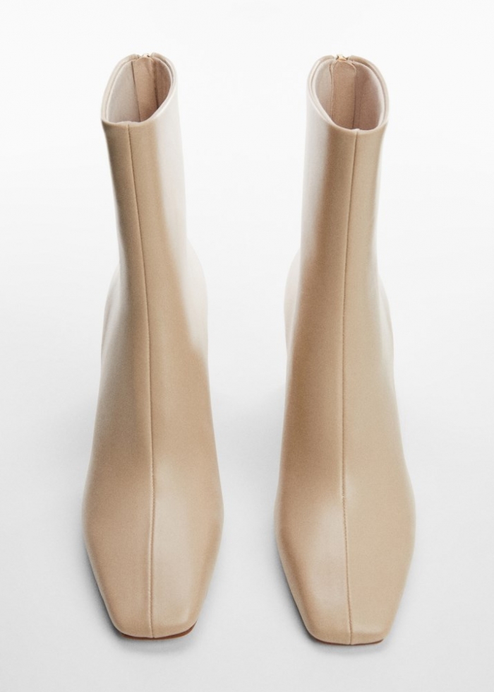 Mango Botín cierre cremallera - Beige