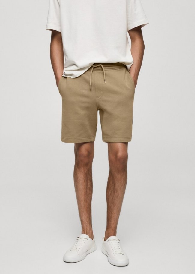 Mango Bermudas jogger algodón - Arena