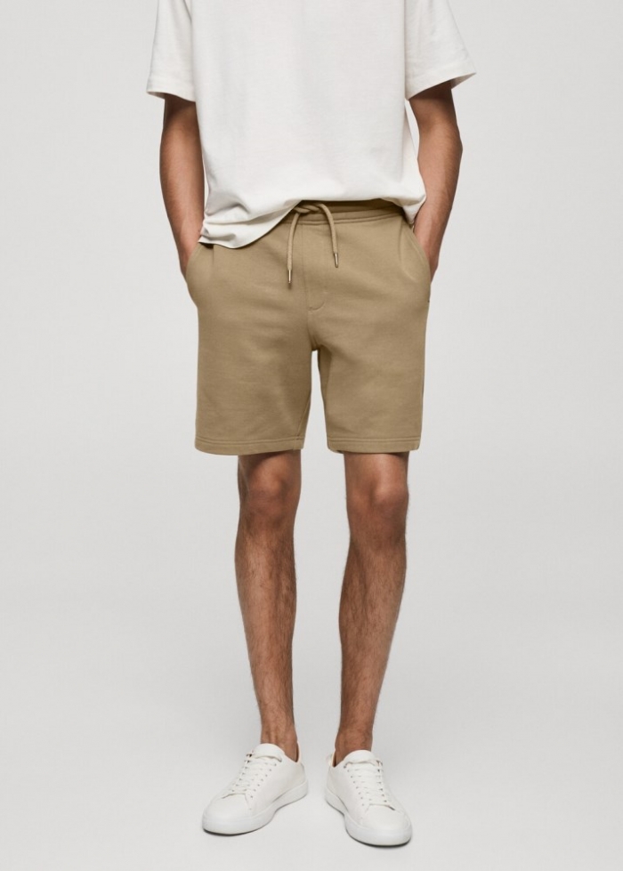 Mango Bermudas jogger algodón - Arena