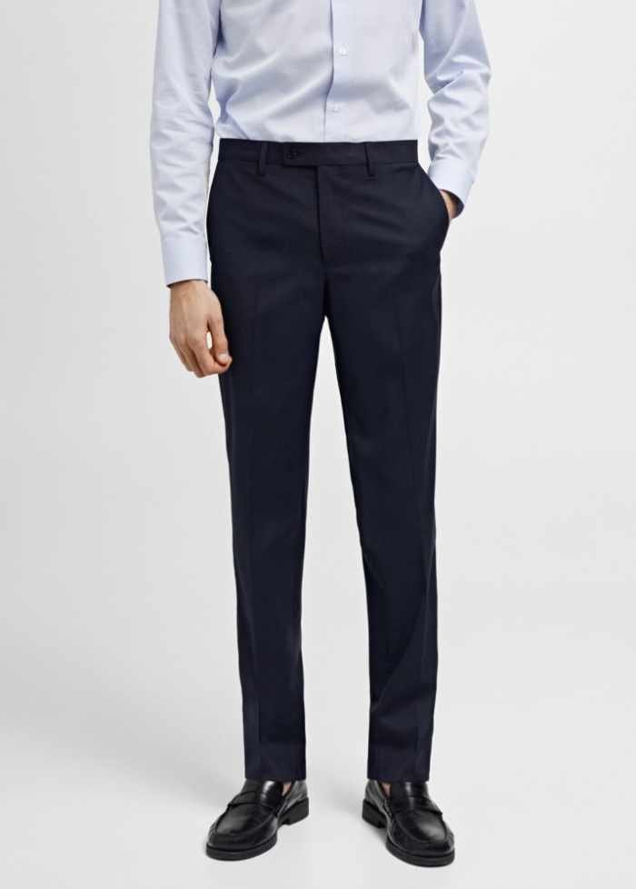 Mango Pantalón traje slim fit tejido comfort stretch - Azul marino oscuro