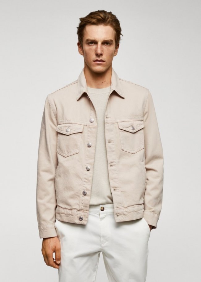 Mango Cazadora vaquera básica - Beige