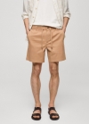 Mango Bermudas algodón cordón - Salmón