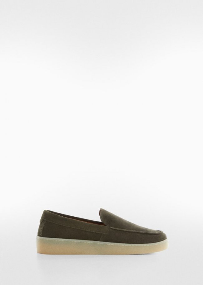 Mango Zapato piel serraje - Khaki