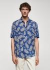 Mango Camisa regular fit estampado piñas - Azul