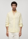 Mango Camisa 100% algodón regular fit - Amarillo