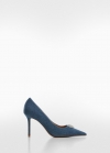 Mango Zapato denim detalle strass - Azul medio