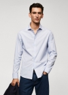 Mango Camisa slim fit 100% algodón - Azul