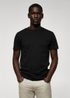 Mango Camiseta básica algodón lightweight - Negro