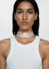 Mango Choker malla abalorios - Plata