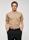 Mango Camiseta básica algodón comfort stretch - Marrón medio